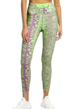 Nike Air Fast Women’s High-Rise Leggings in Lime Green and Purple
